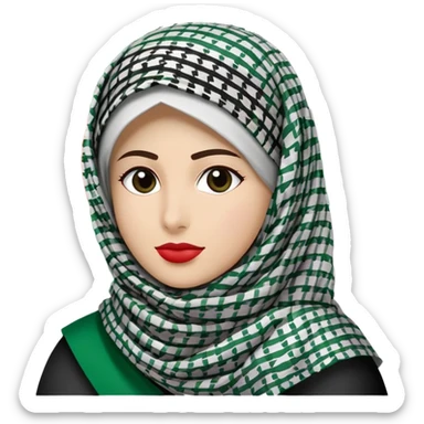 the Palestinian keffiyeh along with the Palestine flag sticker