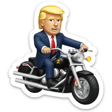 Trump with motorcycle sticker