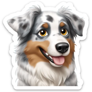 Australian Shepherd Blue merle with thumps up sticker