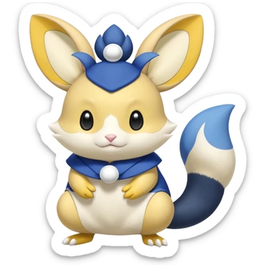 Dedenne-Meowstic-Emolga-Minccino-fusion sticker