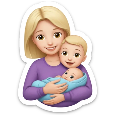 Draw an baby being hold by mother sticker