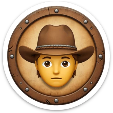  brown western badge sticker