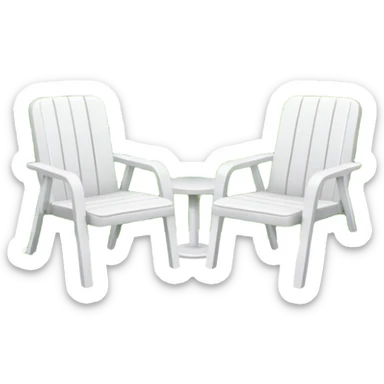 2 white Plastic chairs in jungle paradise sticker