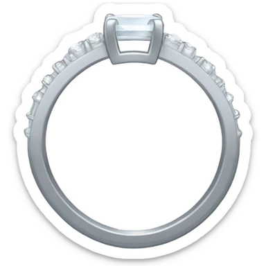 A RULER BEHIND A SILVER ENGAGEMENT RING, MEASURING THE INTERNAL DIAMETER OF THE RING sticker