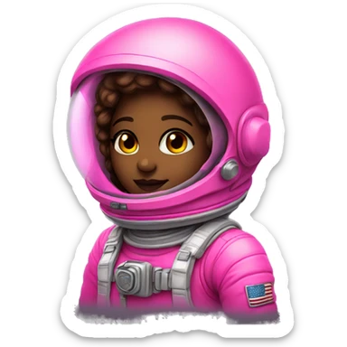 an astronaut neon pink female  sticker