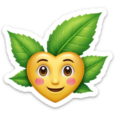 Leaf winking with gloss shine sticker