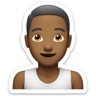 Emoji with hands under chin as if to say “I’m listening” sticker