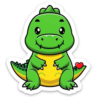 romantic crocodile with heart eyes sticker