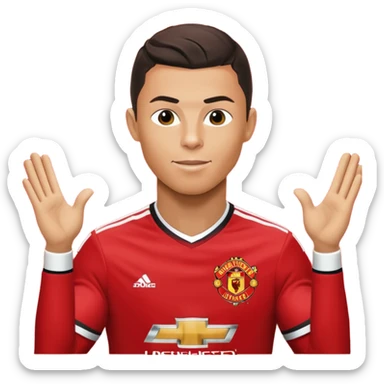 Cristiano Ronaldo doing his iconic suii celebration in a Manchester united jearsy sticker