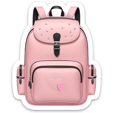 Pack & Go
 travel backpack with small sparkles around it, symbolizing excitement for a new journey. Simple flat style, pastel tones, white background. sticker