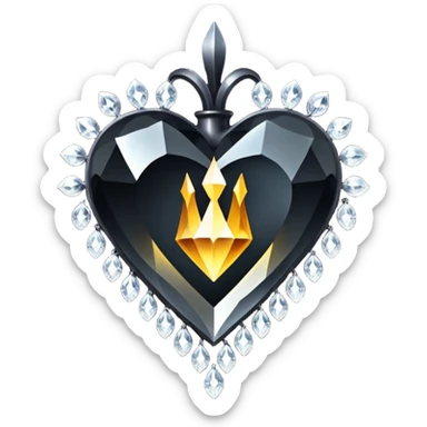 heart with gothic black chandelier crystals sticker