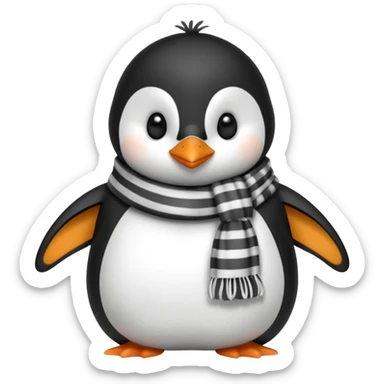 penguin with different scarf single-color  sticker