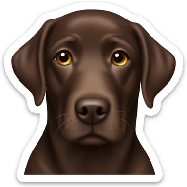 Chocolate labrador retriever with white patch of hair on chest sticker