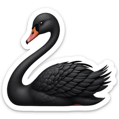 A black colour swan facing towards right side sticker