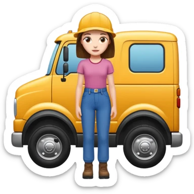 A truck hitting a girl sticker