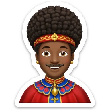 Zwarte Piet , de knecht van Sinterklaas. Met zijn kraag, Afro haar en een muts op zijn/ haar hoofd goofd sticker