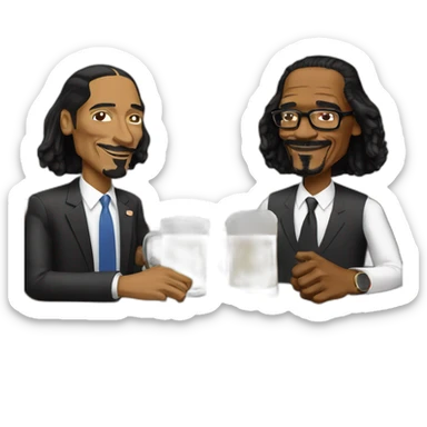 snoop dogg having a beer with Obama sticker