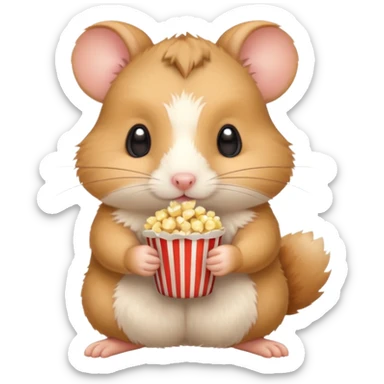 hamster holding pop corn sticker