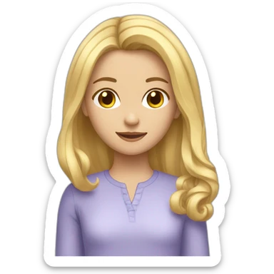 Une fille de 11 ans calme cheveux blond claire carré sticker