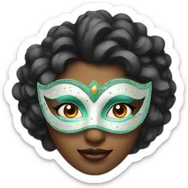 woman with carnival mask  sticker