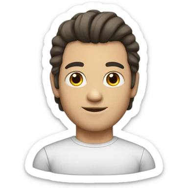 white man with dark hair and pony tail sticker