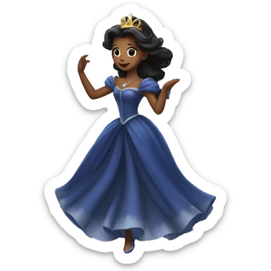 princess dancing shadow sticker