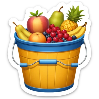 A bucket full of fruits sticker