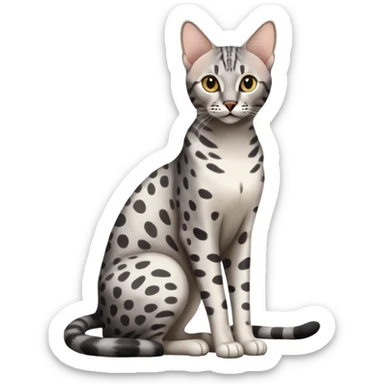 Egyptian Mau cat sitting full body sticker