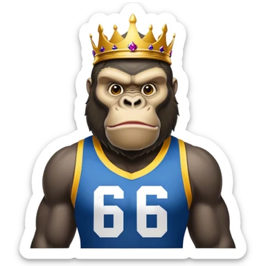 king kong  wearing afl eagles sleeveless jersey blue and yellow  sticker