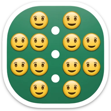 Emoji minimalista inspirado na Mega-Sena: formato circular, fundo verde (#0f8b4e), seis bolinhas brancas no centro com números aleatórios entre 01 e 60, estilo flat design, traços limpos, leve brilho e micro sombra para dar volume, visual moderno e oficial, sem texto sticker