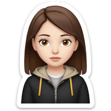 hispanic girl with brown eyes and brown hair and alt sticker