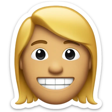 American smiley face with mullet sticker