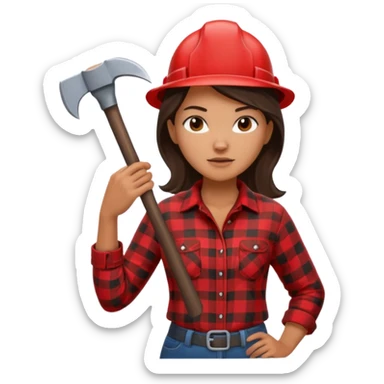 lumberjack woman sticker