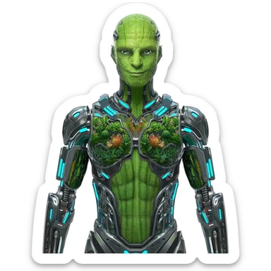 Modern Futuristic Cyborg-Vernid-Trico-species by LiLaiRa full body sticker