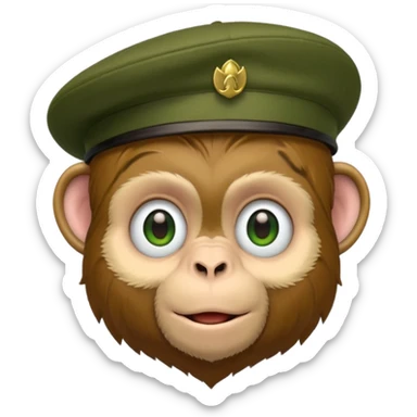 Monkey wearing green beret sticker