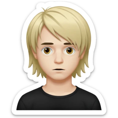 French emo guy with hazel hair and eyebags and shoulder length hair  sticker