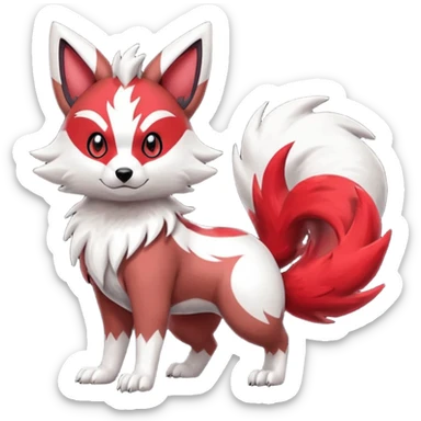 Lycanroc-Zangoose-Zorua-Furret-fusion sticker
