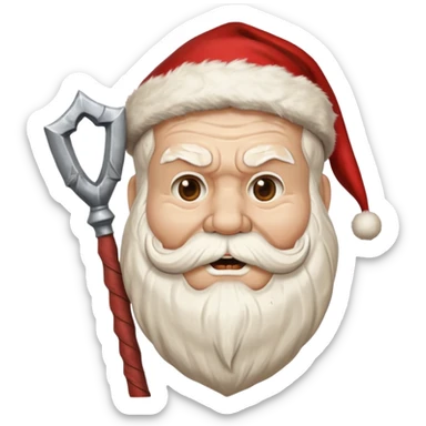 Santa in a mace mask sticker