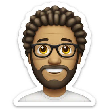 white man with dreadlocks and glasses sticker