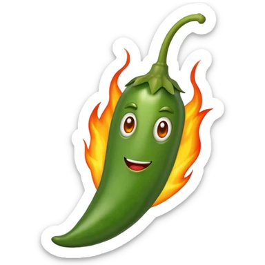 jalapeno pepper with a little flame sticker