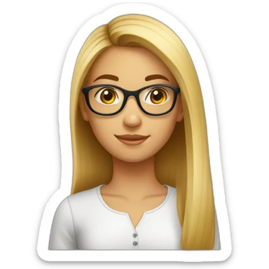 Fille 14 ans lunettes et cheveux châtains lisse sticker