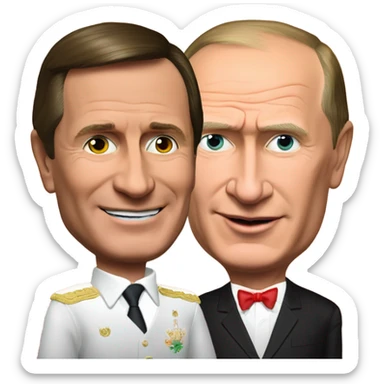 Vladimir Putin and Gerhard Schröder with classic shrimp cocktail  sticker