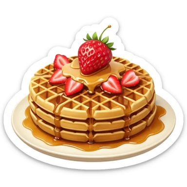 waffle with strawberies sticker