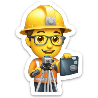 surveyor holding GPS receiver sticker