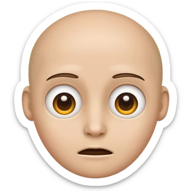 emoji with *NO* eyebrows staring into your soul  sticker