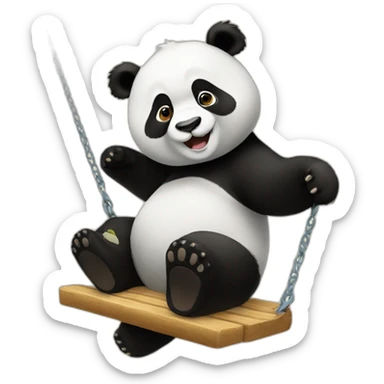 A panda that swings sticker