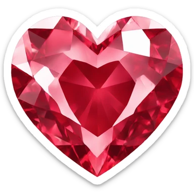 red diamond heart sticker