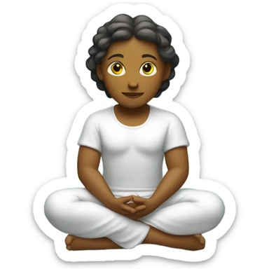 Angel meditating in front of a waterfall sticker