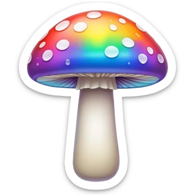 A rainbow mushroom  sticker