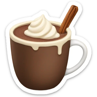Hot chocolate with cream beige cup sticker
